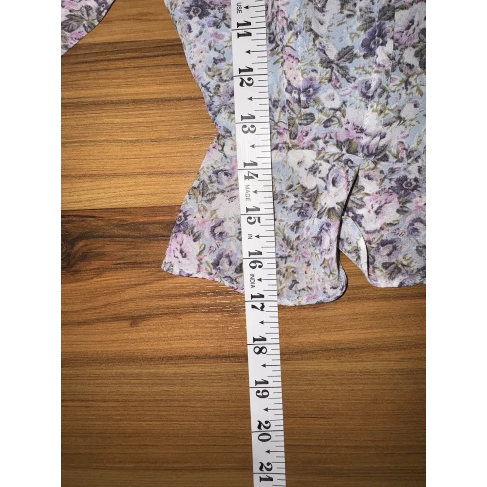ASTR The Label Blue Ditsy Floral Corset Peplum Blouse Cottagecore Romantic Top S